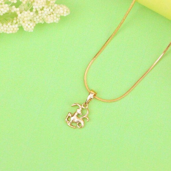 "Capricorn Zodiac Rose Gold Pendant Elegant Charm, XPPT1471 - Picture 13 of 13